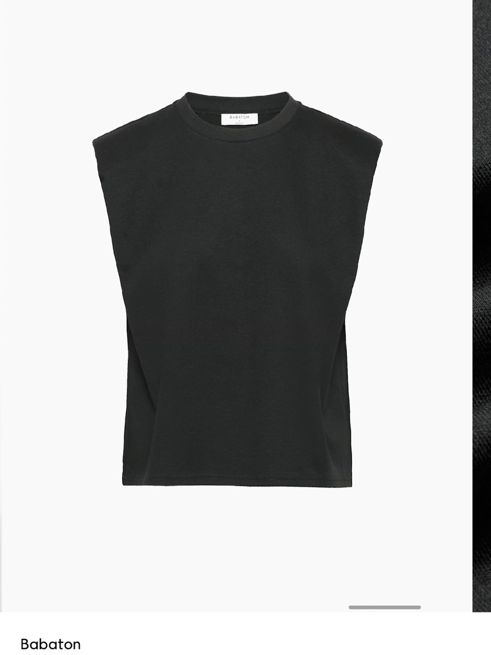 Babaton Black Padded-Shoulder Muscle Tee